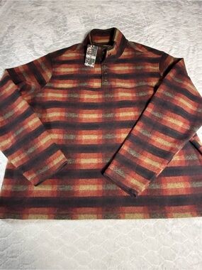 John Wayne Wooly Fleece Snap Henley Pullover 2XL NWT Western Cowboy
